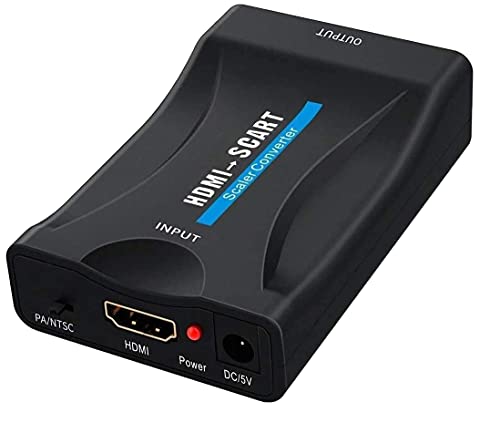 PremiumCord Konverter HDMI zu SCART mit 230V Netzteil, Auflösung Full HD 1080p, Farbe Schwarz von PremiumCord