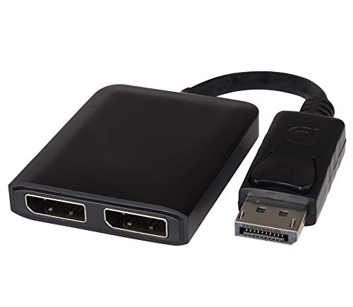 PremiumCord MST Adapter DisplayPort auf 2X DisplayPort, Extended + Mirror Function, Video 8K @ 60Hz mit DSC, 8K @ 30 Hz ohne DSC, UHD 4K 2160p, Länge: 20cm, schwarz von PremiumCord