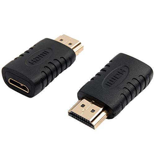 PremiumCord Mini HDMI Adapter, Vergoldete Kontakte, Mini HDMI Buchse auf HDMI Stecker - für Full HD 1080p, 3D, Farbe schwarz von PremiumCord
