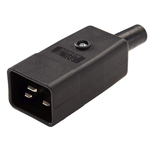 PremiumCord Netzanschluss 230V Stecker 16A, IEC C20, IEC60320, Farbe schwarz von PremiumCord