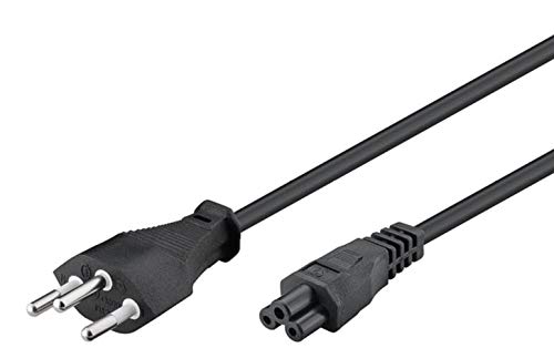 PremiumCord Netzkabel 230V für Laptop, Stromkabel mit Schweiz Stecker auf Kaltgerätebuchse C5, PC Netzkabel 3 Polig, Farbe schwarz, Länge 2 m von PremiumCord