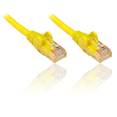 PremiumCord Netzwerkkabel, Ethernet, LAN & Patch Kabel CAT5e, UTP, Schnell flexibel & Robust RJ45 Kabel 1Gbit/S, AWG 26/7, Kupferkabel 100% Cu, Gelb, 1m von PremiumCord