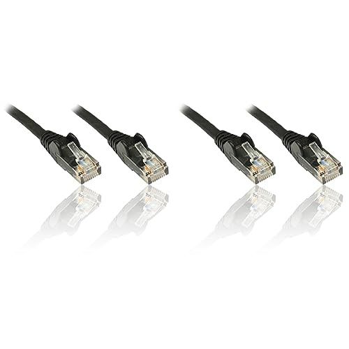 PremiumCord Netzwerkkabel, Ethernet, LAN & Patch Kabel CAT5e, UTP, Schnell flexibel & Robust RJ45 Kabel 1Gbit/S, AWG 26/7, Kupferkabel 100% Cu, Schwarz, 7m (Packung mit 2) von PremiumCord