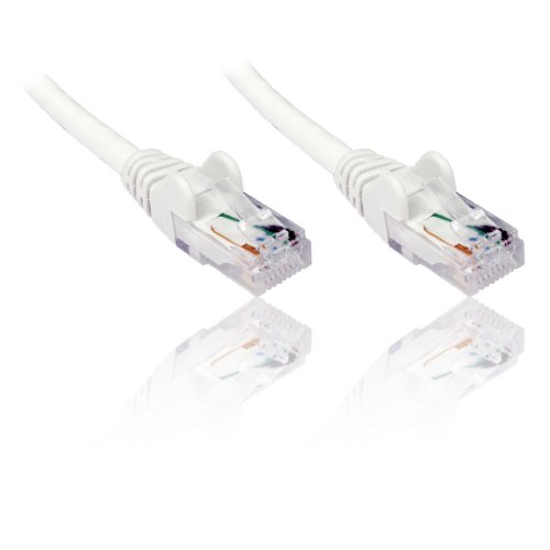 PremiumCord Netzwerkkabel, Ethernet, LAN & Patch Kabel CAT5e, UTP, Schnell flexibel & Robust RJ45 Kabel 1Gbit/S, AWG 26/7, Kupferkabel 100% Cu, Weiß, 0, 25m von PremiumCord