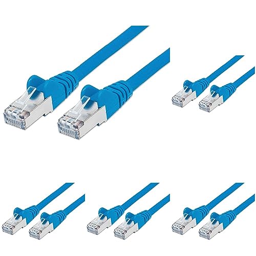 PremiumCord Netzwerkkabel, Ethernet, LAN & Patch Kabel CAT6a, 10Gbit/s, S/FTP PIMF Schirmung, AWG 26/7, 100% Cu, schnell flexibel und robust RJ45 kabel, blau, 2m (Packung mit 5) von PremiumCord