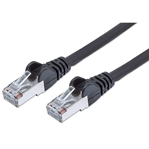 PremiumCord Netzwerkkabel, Ethernet, LAN & Patch Kabel CAT6a, 10Gbit/s, S/FTP PIMF Schirmung, AWG 26/7, 100% Cu, schnell flexibel und robust RJ45 kabel, schwarz, 0,5m von PremiumCord