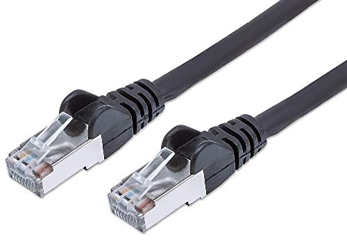PremiumCord Netzwerkkabel, Ethernet, LAN & Patch Kabel CAT6a, 10Gbit/s, S/FTP PIMF Schirmung, AWG 26/7, 100% Cu, schnell flexibel und robust RJ45 kabel, schwarz, 1m von PremiumCord