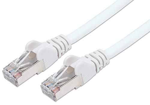 PremiumCord Netzwerkkabel, Ethernet, LAN & Patch Kabel CAT6a, 10Gbit/s, S/FTP PIMF Schirmung, AWG 26/7, 100% Cu, schnell flexibel und robust RJ45 kabel, weiß, 0,25m von PremiumCord