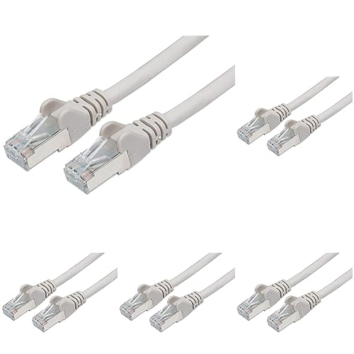 PremiumCord Netzwerkkabel, Ethernet, LAN & Patch Kabel CAT6a S-FTP PIMF Schirmung, RJ45, LSOH, AWG 26/7, Kupferkabel 100% Cu, grau, 3m (Packung mit 5) von PremiumCord