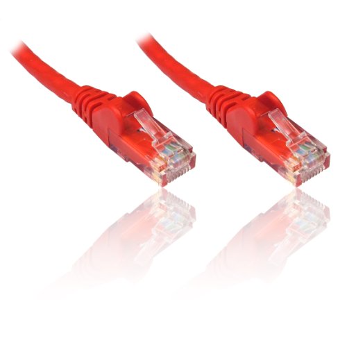 PremiumCord Netzwerkkabel, Ethernet, LAN & Patch Kabel Cat6, UTP, Schnell flexibel & Robust RJ45 Kabel 1Gbit/S, AWG 26/7, Kupferkabel 100 Prozent Cu, Rot, 0, 5m von PremiumCord