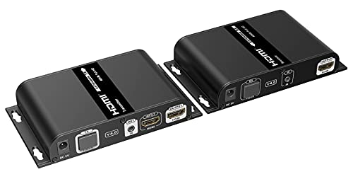 PremiumCord Optical HDMI Extender bis zu 40km, Auflösung Full HD 1080p, 150 Mbit/s, HDMI 1.3, Metallgehäuse, Schwarze Farbe von PremiumCord