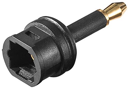 PremiumCord Optischer Adapter Toslink, TOS Buchse - TOS 3, 5mm Stecker, vergoldet, Farbe schwarz, kjtosred01 von PremiumCord
