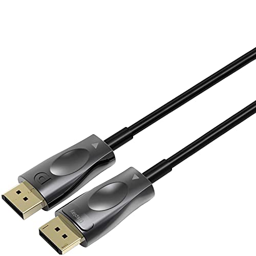 PremiumCord Optisches 8K DisplayPort 1.3/1.4 Kabel M/M 10 m, DisplayPort auf DisplayPort, 32,4Gbps, Video 8K@60Hz, 5K@60Hz, 4K@60Hz 2160p, vergoldete Anschlüsse, schwarz von PremiumCord