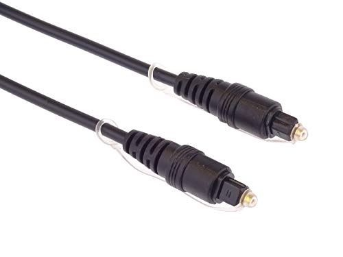 PremiumCord Optisches Audiokabel Toslink - 1m, Toslink Stecker auf Stecker, Digitalkabel für Stereoanlage HiFi Sounbar TV, HQ Audio, vergoldet, Farbe schwarz von PremiumCord