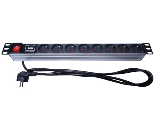 PremiumCord Stromverteiler für 19" Rack 1U, 8x230V, Power Distribution Unit, 2m Kabel, Überspannungsschutz, Schalter PremiumCord Stromverteiler für 19" Rack 1U, 8x230V, Power Distribution Unit, 2m Kabel, Überspannungsschutz, Schalter von PremiumCord