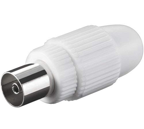 PremiumCord TV Antenne Anschluss IEC Buchse, 75 Ohm, Farbe weiß von PremiumCord