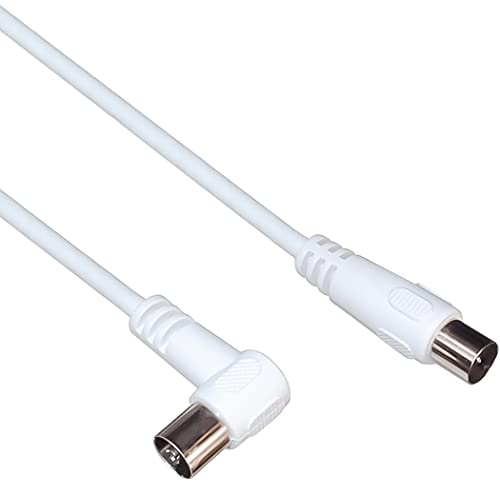 PremiumCord TV Koaxial Antennen Kabel 3m, 75 Ohm, IEC Stecker auf Buchse 90°, Abgeschirmt - für DVB-C, DVB-T/T2, 4K UHD 2160p, FULL HD 1080p 3D, Farbe weiß, 90° abgewinkelt, 3 m PremiumCord TV Koaxial Antennen Kabel 3m, 75 Ohm, IEC Stecker auf Buchse 90°, Abgeschirmt - für DVB-C, DVB-T/T2, 4K UHD 2160p, FULL HD 1080p 3D, Farbe weiß, 90° abgewinkelt, 3 m von PremiumCord