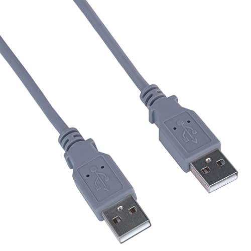 PremiumCord USB 2.0 High Speed Kabel M/M 2m, A Stecker auf A Stecker, USB Verbindungskabel für HDD usw, Doppelt geschirmt, AWG28, Farbe grau, Länge 2m von PremiumCord