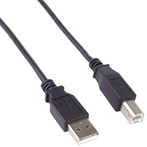 PremiumCord USB 2.0 High Speed Kabel M/M 3m, A Stecker auf B Stecker, USB Verbindungskabel für Scanner usw, Doppelt geschirmt, AWG28, Farbe schwarz, Länge 3m von PremiumCord