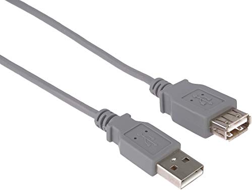 PremiumCord USB 2.0 Verlängerungskabel 0,5m, Datenkabel HighSpeed bis zu 480Mbit/s, Ladekabel, USB 2.0 Typ A Buchse auf Stecker, 2x geschirmt, Farbe grau, Länge 0,5m, kupaa05 von PremiumCord