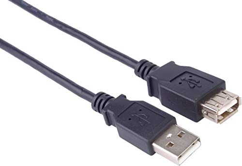PremiumCord USB 2.0 Verlängerungskabel 1m, Datenkabel HighSpeed bis zu 480Mbit/s, Ladekabel, USB 2.0 Typ A Buchse auf Stecker, 2x geschirmt, Farbe schwarz, Länge 1m von PremiumCord