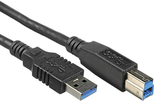 PremiumCord USB 3.0 A-B Verbindungskabel 3m, Datenkabel SuperSpeed bis zu 5Gbit/S, Ladekabel, USB 3.0 Typ A Stecker auf B Stecker, 9Pin, Farbe schwarz, Länge 3m, ku3ab3bk von PremiumCord