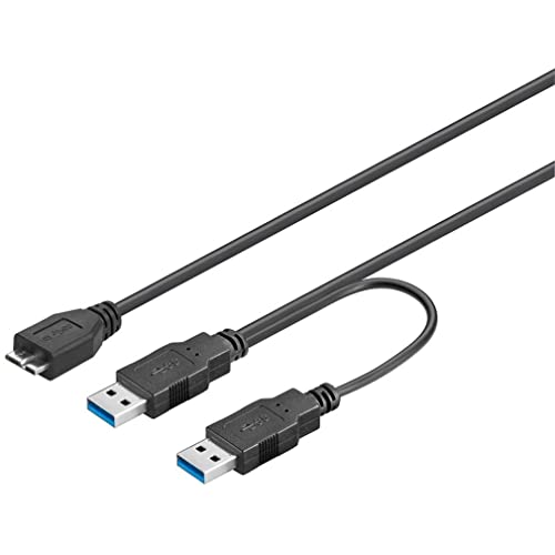 PremiumCord USB 3.0 Stromversorgung Y-Kabel, Micro USB B Stecker auf 2x USB A Stecker, Datenkabel SuperSpeed bis zu 5Gbit/S, Farbe schwarz, Länge 0, 3m PremiumCord USB 3.0 Stromversorgung Y-Kabel, Micro USB B Stecker auf 2x USB A Stecker, Datenkabel SuperSpeed bis zu 5Gbit/S, Farbe schwarz, Länge 0, 3m von PremiumCord