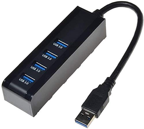 PremiumCord USB 3.0 SuperSpeed Hub 4-Port, Supergeschwindigkeit 5Gbps, Farbe schwarz, Kabellänge 20cm von PremiumCord