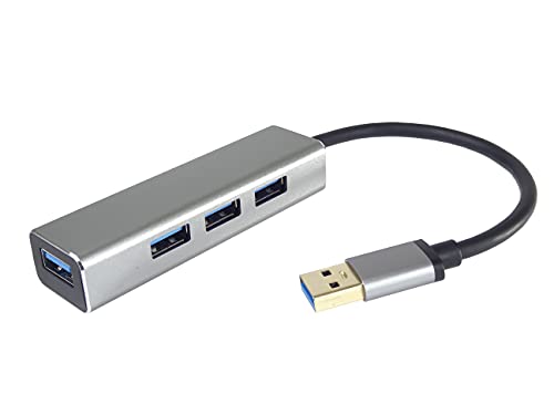 PremiumCord USB 3.0 Superspeed HUB 4-Port, 5Gbps, USB Stecker für 4 USB Buchse, Farbe Silber von PremiumCord