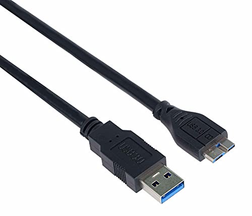 PremiumCord USB 3.0 auf Micro USB Typ B Verbindungskabel 3m, Datenkabel SuperSpeed bis zu 5Gbit/s, USB 3.0 Typ A Stecker auf Micro USB Typ B Stecker, Farbe schwarz, Länge 3m von PremiumCord