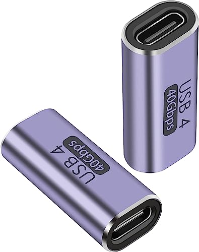 PremiumCord USB 4 Adapter, USB-C Buchse auf USB-C Buchse F/F, Ultra-Speed 40 Gbit/s, USB Typ-C Anschluss, Aluminium, Farbe Space Grau von PremiumCord