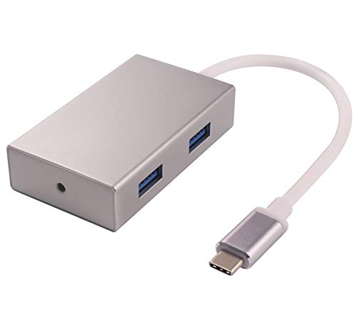 PremiumCord USB-C Hub auf 4X USB 3.0, Aluminiumgehäuse, 5Gbps, SuperSpeed USB 3.1 Typ C Stecker auf 4X USB 3.0 Buchse, Länge 25cm von PremiumCord