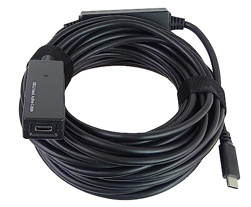 PremiumCord USB-C Verlängerungskabel mit Repeater M/F, Stecker auf Buchse, USB 3.2 Gen 1, 5 Gbit/s, Farbe Schwarz, Länge 10 m von PremiumCord