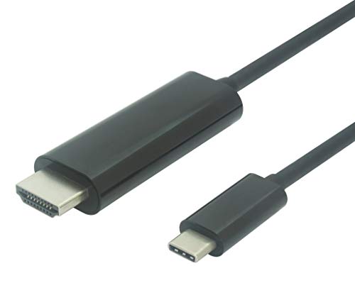 PremiumCord USB-C auf HDMI 4K Adapterkabel 1,8m, USB 3.1 Typ C Stecker auf HDMI Stecker, Auflösung 4K 2160p 60Hz, Full HD 1080p, Farbe schwarz, ku31hdmi03 von PremiumCord