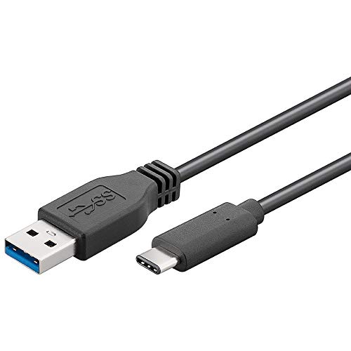 PremiumCord USB-C auf USB 3.0 Verbindungskabel 0,15m, bis zu 5 Gbit/s, USB 3.0/3.1 SuperSpeed Datenkabel, USB 3.1 Typ C Stecker auf A Stecker, 3x geschirmt, Farbe schwarz, Länge 0,15m, ku31ca015bk von PremiumCord