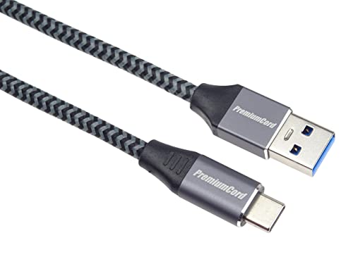 PremiumCord USB-C auf USB 3.0 Verbindungskabel 3m, Datenkabel SuperSpeed bis zu 5Gbit/S, Schnellladung bis zu 3A, USB 3.1 Generation 1 Typ C Stecker, Textilkabel Geflecht, Farbe Schwarz, Länge 3m PremiumCord USB-C auf USB 3.0 Verbindungskabel 3m, Datenkabel SuperSpeed bis zu 5Gbit/S, Schnellladung bis zu 3A, USB 3.1 Generation 1 Typ C Stecker, Textilkabel Geflecht, Farbe Schwarz, Länge 3m von PremiumCord