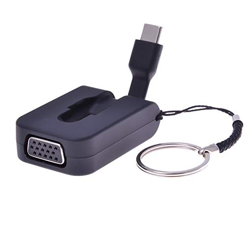 PremiumCord USB-C auf VGA Adapter, faltbares Kabel und Schlüsselring, USB 3.1 Typ C Stecker auf VGA Buchse, Auflösung Full HD 1080p 60Hz, Farbe schwarz von PremiumCord