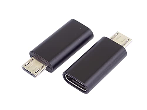 PremiumCord USB-C zu Micro-USB-Adapter, USB-C/Buchse zu USB 2.0 Micro-B/Stecker, Farbe schwarz von PremiumCord