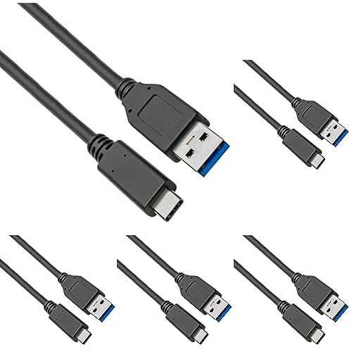 PremiumCord USB-C zu USB 3.0 Verbindungskabel 3m, SuperSpeed ​​Datenkabel bis 10Gbit / S, Anschluss bis 3A, USB 3.1 Generation 2 Typ C Stecker, Farbe schwarz, Länge 3m (Packung mit 5) von PremiumCord