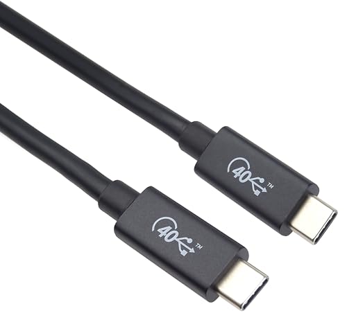 PremiumCord USB4™ Typ C Kabel, Thunderbolt 3, 8K@60Hz, Datenkabel UltraSpeed bis zu 40Gbit/s, Typ C Stecker, Schnellladung bis zu 5A, Farbe schwarz, Länge 1,2m von PremiumCord