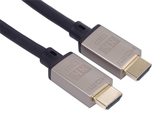 PremiumCord Ultra High Speed HDMI 2.1 Kabel, Auflösung 8K@60Hz 4320p, 3D, eARC, HDR, vergoldete Stecker, Metallanschlüsse, Länge 2 m von PremiumCord
