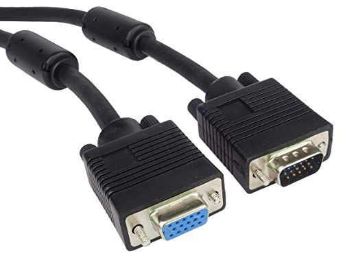 PremiumCord VGA Verlängerungskabel 10 m, M/F, HQ (Koax), SVGA Video Monitor Coaxial Kabel für FULL HD 1080p, DDC2, schwarz von PremiumCord