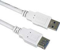 PremiumCord Verlängerungskabel USB 3.0 Super-Speed 5 Gbit/s A-A, MF, 9-polig, 1 m, weiß (ku3paa1w) von PremiumCord