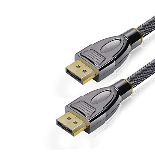 PremiumTech Europe DisplayPort 2.0 Kabel 16K HDR-fähiges Kabel für Monitore, Projektoren, Laptops, Gaming-Geräte - 77,37 Gbit/s Highspeed-Datenübertragung, Multi-Monitor-Unterstützung (2m) von PremiumTech Europe