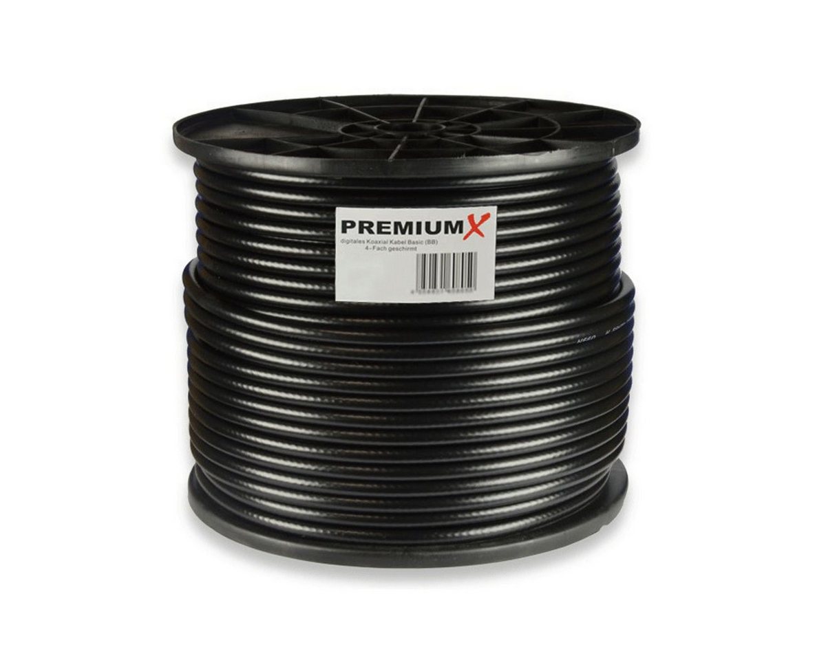 PremiumX 100m BASIC Koaxialkabel schwarz 135dB 4-fach CCS SAT Kabel TV-Kabel PremiumX 100m BASIC Koaxialkabel schwarz 135dB 4-fach CCS SAT Kabel TV-Kabel von PremiumX