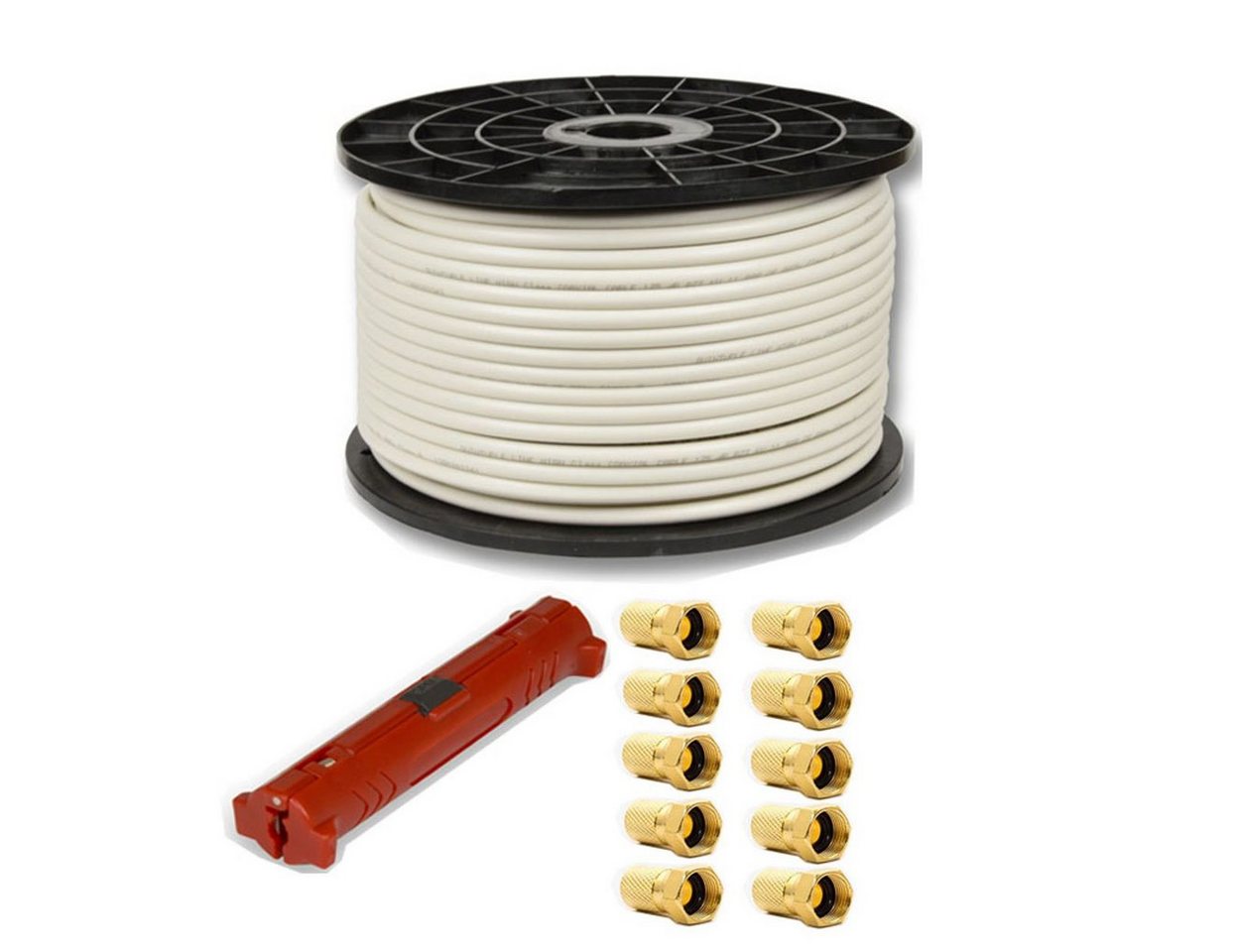 PremiumX 100m Basic Pro Koaxial SAT Kabel Abisolierer Koaxialkabel F-Stecker SAT-Kabel PremiumX 100m Basic Pro Koaxial SAT Kabel Abisolierer Koaxialkabel F-Stecker SAT-Kabel von PremiumX