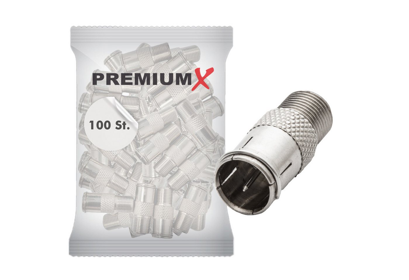 PremiumX 100x F-Quick-Stecker / F-Buchse F-Schnellstecker Prüfstecker SAT-Kabel PremiumX 100x F-Quick-Stecker / F-Buchse F-Schnellstecker Prüfstecker SAT-Kabel von PremiumX