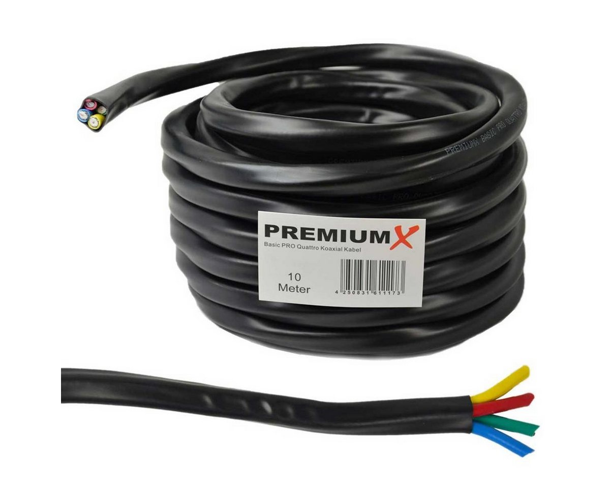 PremiumX 10m Basic PRO Quattro Koaxial SAT Kabel 90dB 2-Fach Schwarz TV-Kabel PremiumX 10m Basic PRO Quattro Koaxial SAT Kabel 90dB 2-Fach Schwarz TV-Kabel von PremiumX
