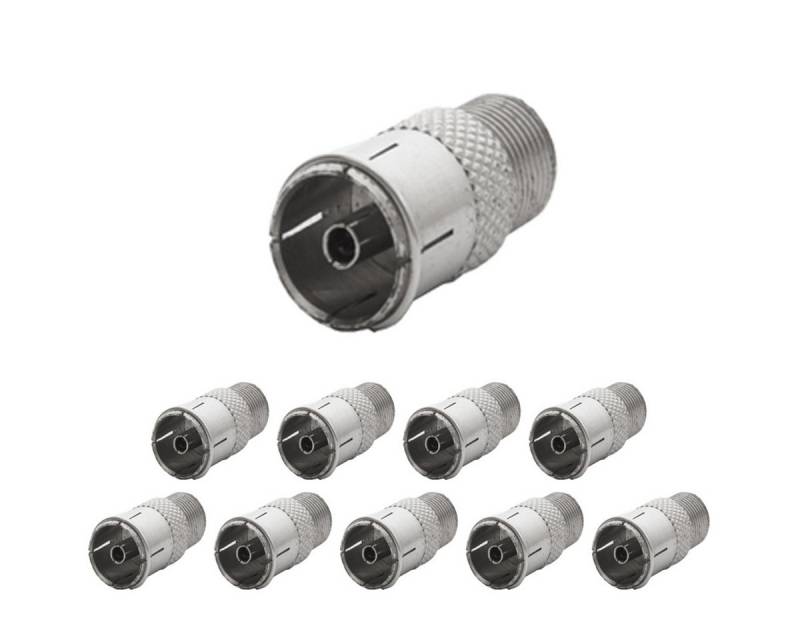 PremiumX 10x F-Adapter F-Stecker Kupplung TV Kabel Koaxialkabel Verbinder Modulkabel von PremiumX