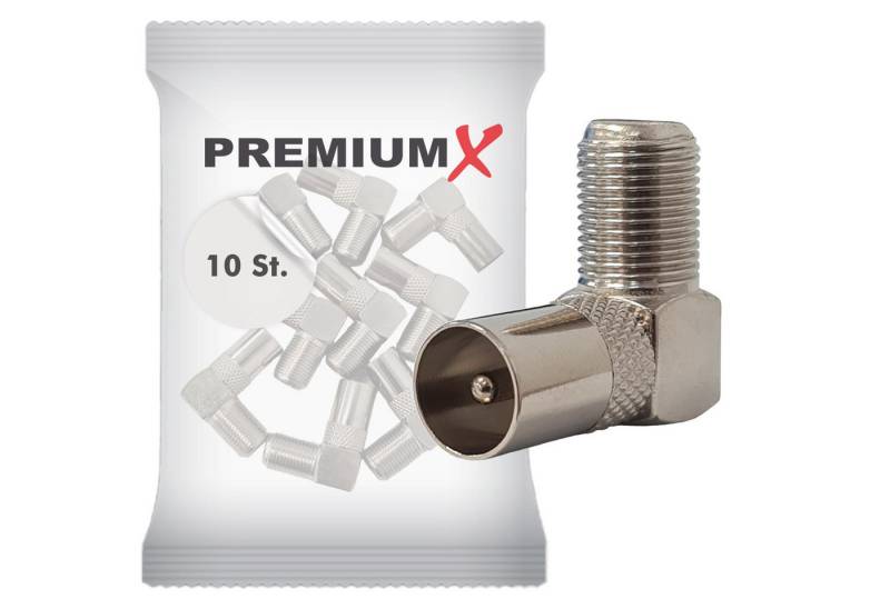 PremiumX 10x Sat Winkeladapter Winkelstecker TV F Buchse 90° Modulkabel von PremiumX